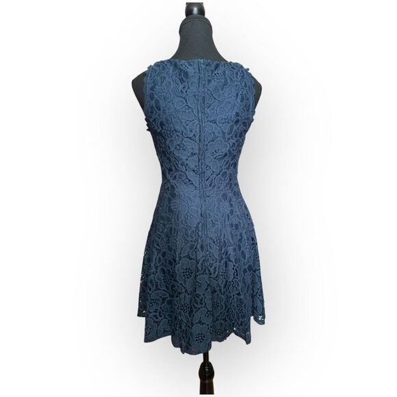 NWOT City Studio Womens Lace Fit & Flare Dress Navy Size 7 - Picture 6 of 12